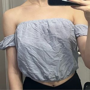 Brandy Melville Blue Stripped Top 🤍🩵